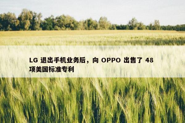 LG 退出手机业务后，向 OPPO 出售了 48 项美国标准专利